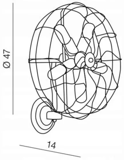 Azzardo AZ1349 - Aplică perete FAN 5xE27/60W/230V