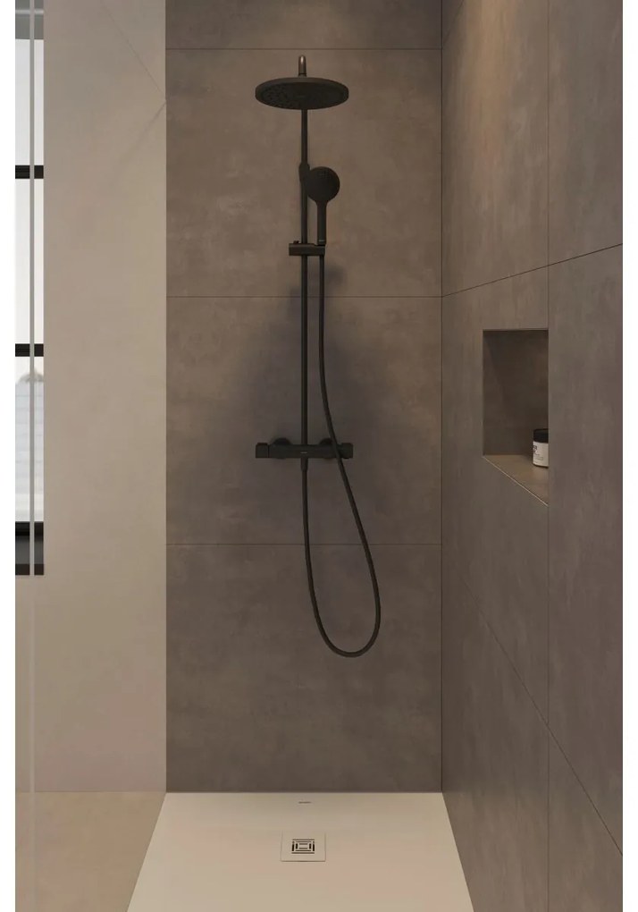Duravit Shower Systems set de dus perete cu termostat negru TH4282008046