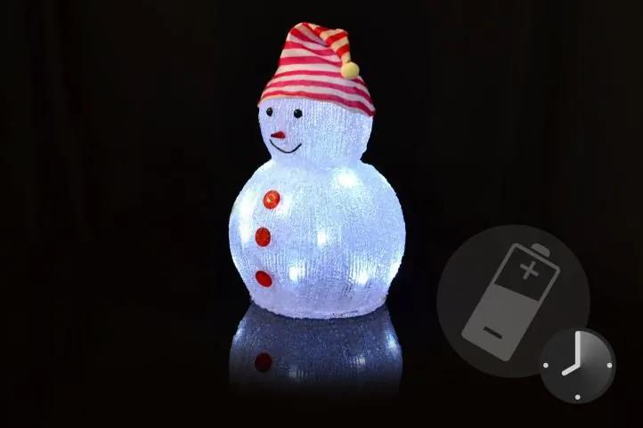 Decor de Crăciun - om de zăpadă acrilic, alb rece