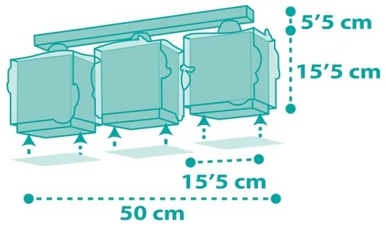 Plafonieră pentru copii MERMAIDS 3xE27/60W/230V Dalber 63443