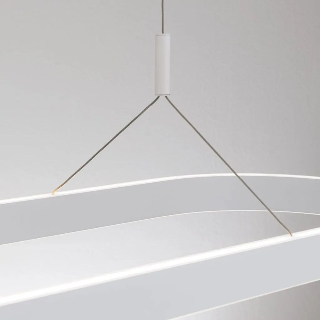 Lustra LED ovala iluminat sus si jos CARRARA alb