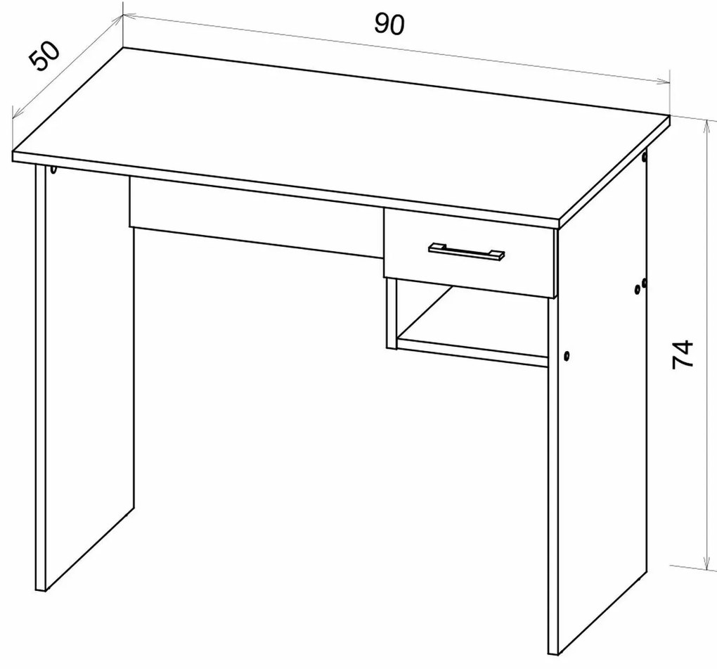 Birou în decor stejar artisan cu blat antracit B-011