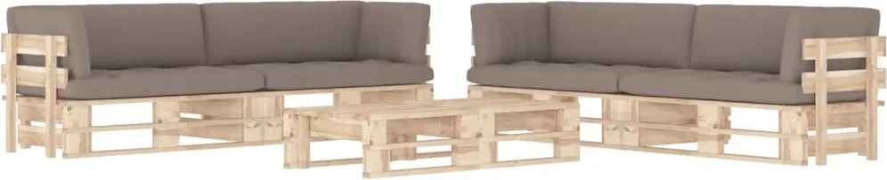 vidaXL Set mobilier de grădină cu perne, 6 piese, lemn pin tratat
