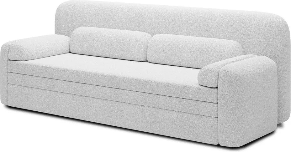 Canapea albă extensibilă/cu spațiu de depozitare cu tapițerie din țesătură bouclé 236 cm Elioss – ELTAP