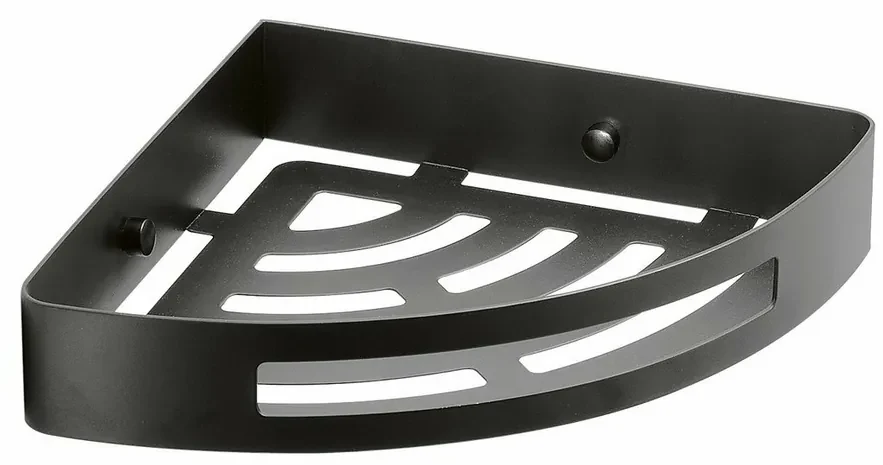 GEDY 247914 Raft de colț inteligent pentru duș, 21x 4,5 x 21 cm, negru mat