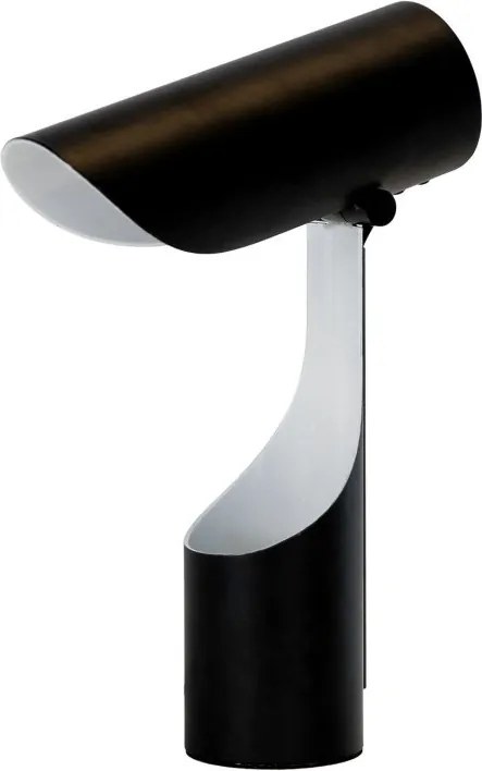 Lampa de masa din otel cu suport pentru creioane Black and White