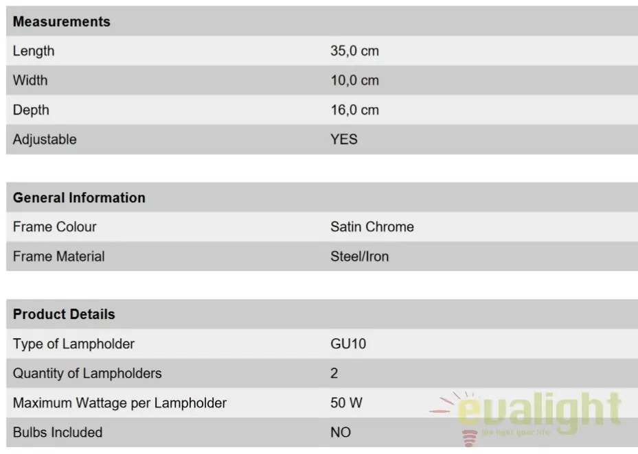 Aplica / Plafoniera cu 2 spoturi directionabile Seba Str 10-390/2 satin OR