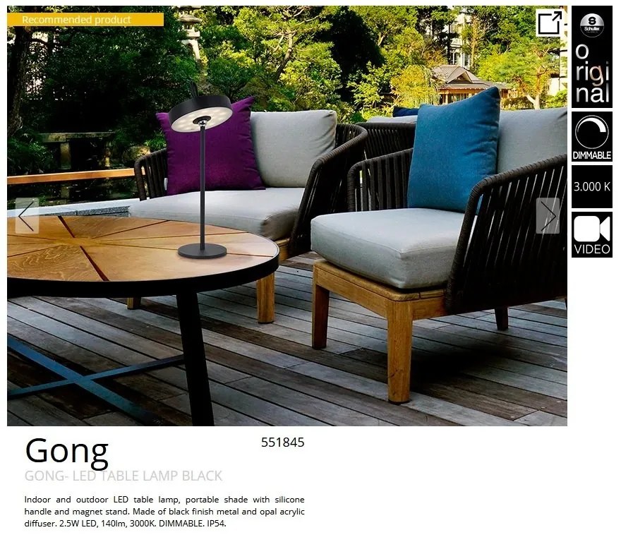 Lampa LED portabila iluminat decorativ IP54 JIGRA neagra