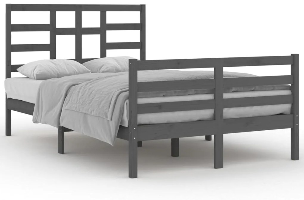 3105857 vidaXL Cadru de pat, gri, 120x200 cm, lemn masiv