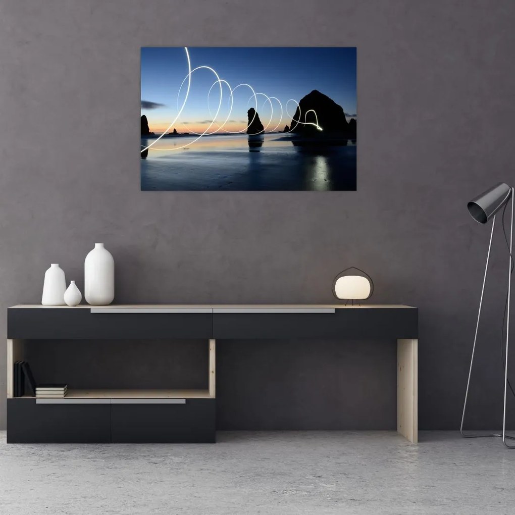 Tabloul - plaja în apus de soare (90x60 cm)
