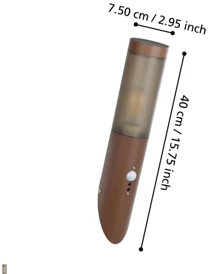 Aplică de exterior cu senzor Eglo 900985 HELSINKI 1xE27/15W/230V IP44