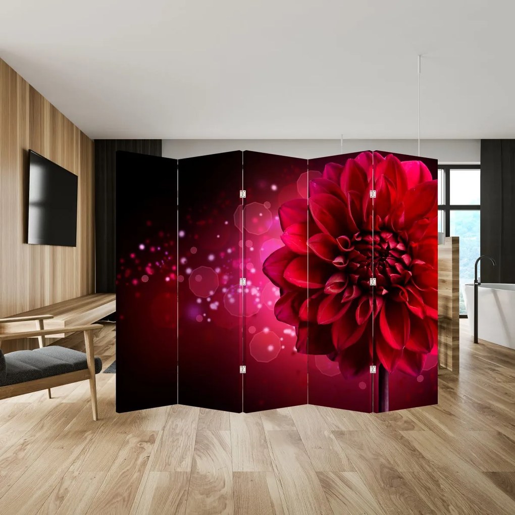 Paravan - Floare roșie (210x170 cm)