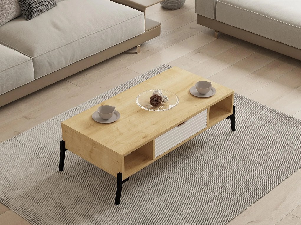 Măsuță de cafea Munibo (stejar zafir + alb) . 1093272