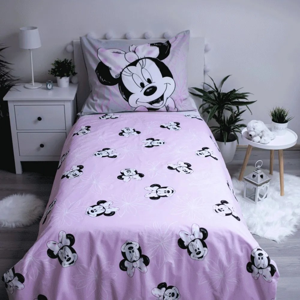 Disney Minnie Beautiful set de lenjerie de pat 140×200cm, 70×90 cm