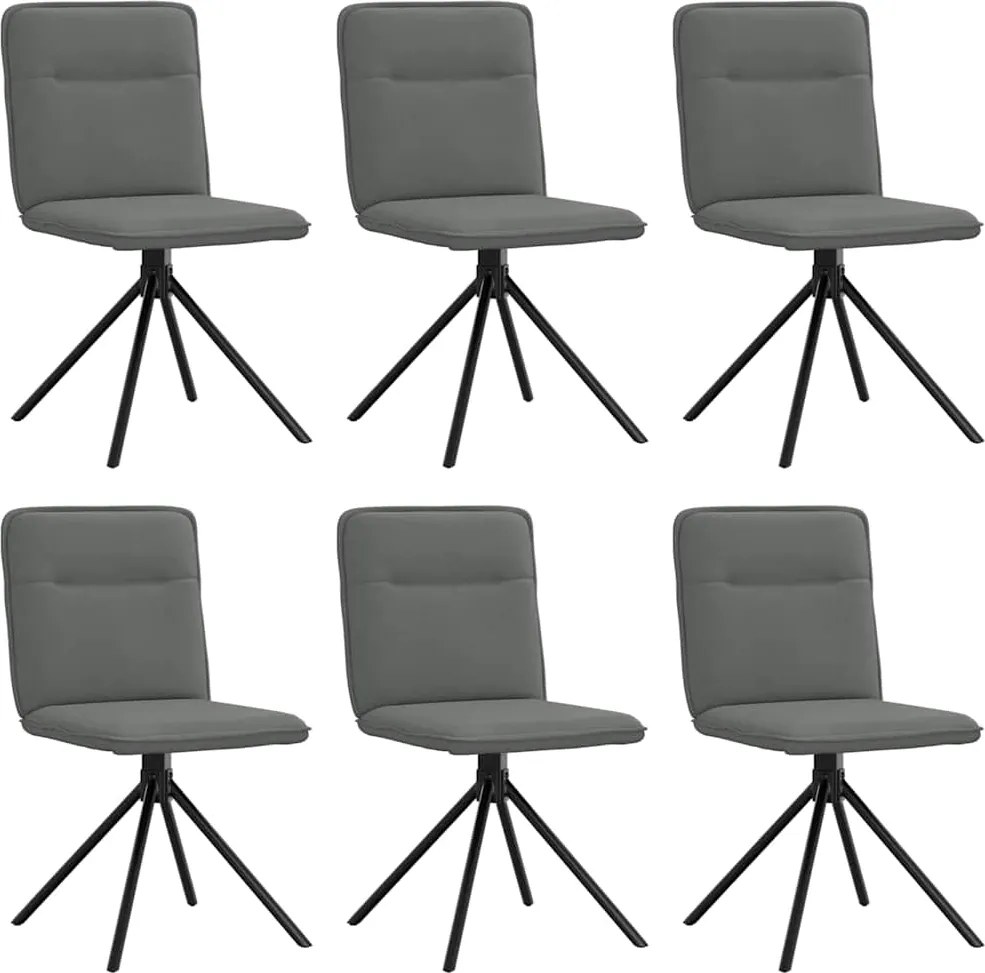 vidaXL Scaune de sufragerie, 6 buc., gri închis, material textil