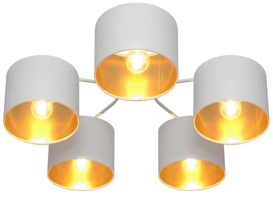 Lustră aplicată ALBA 5xE27/15W/230V albă/aurie