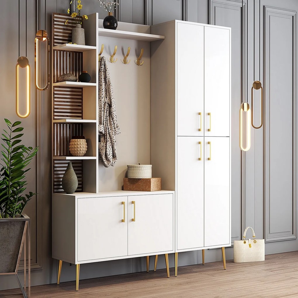 Mobilier hol Valery DA (Alb + Auriu). 1088556