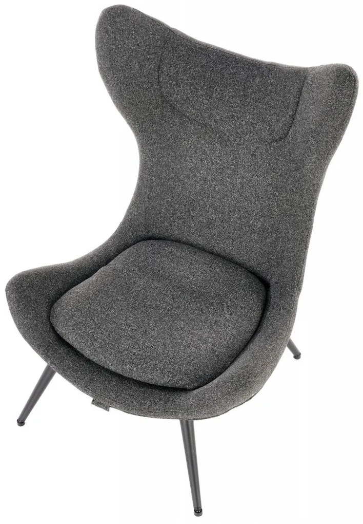 Fotoliu Atlantis antracit/negru H106 cm