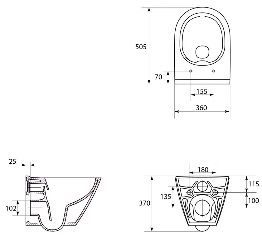 Set vas wc suspendat City cu capac soft close, rezervor incastrat pneumatic si clapeta crom lucios