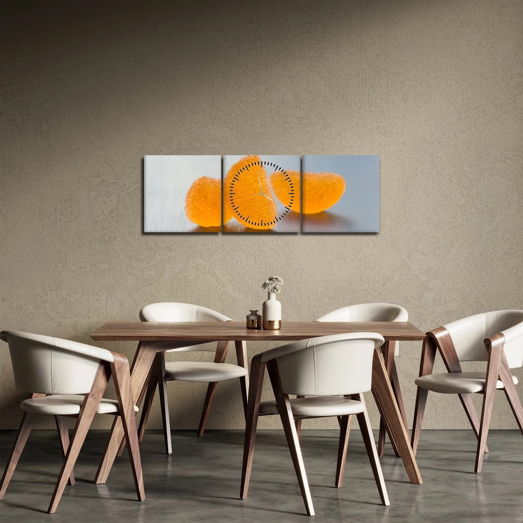 Tablou cu mandarine (cu ceas) (90x30 cm)