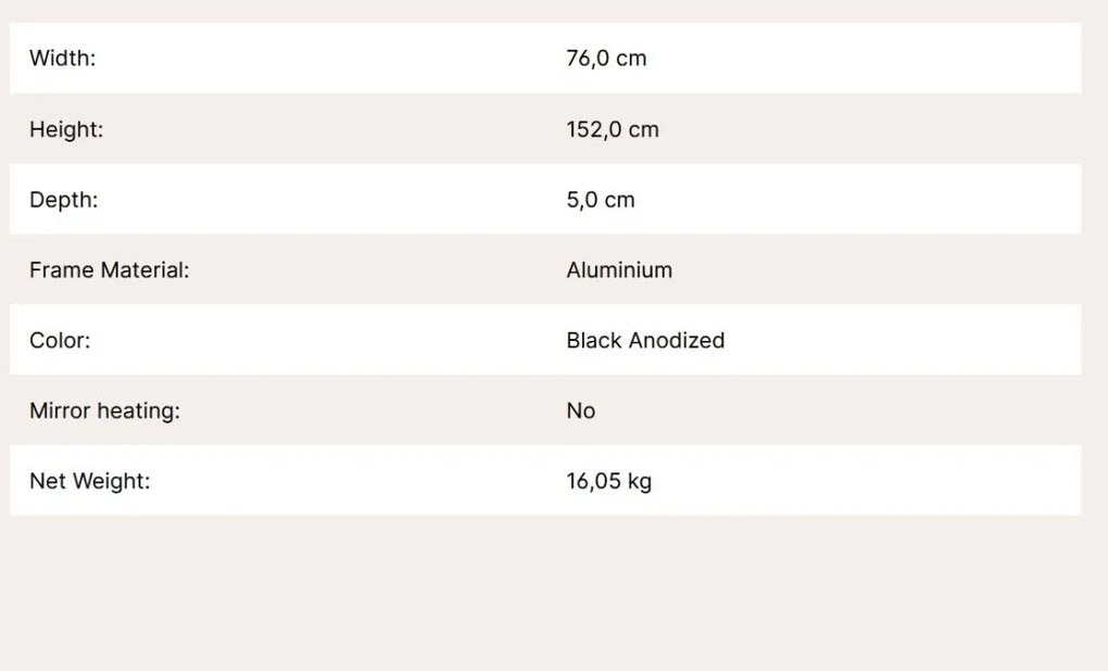 Oglinda decorativa design modern CARLO negru 152-76cm