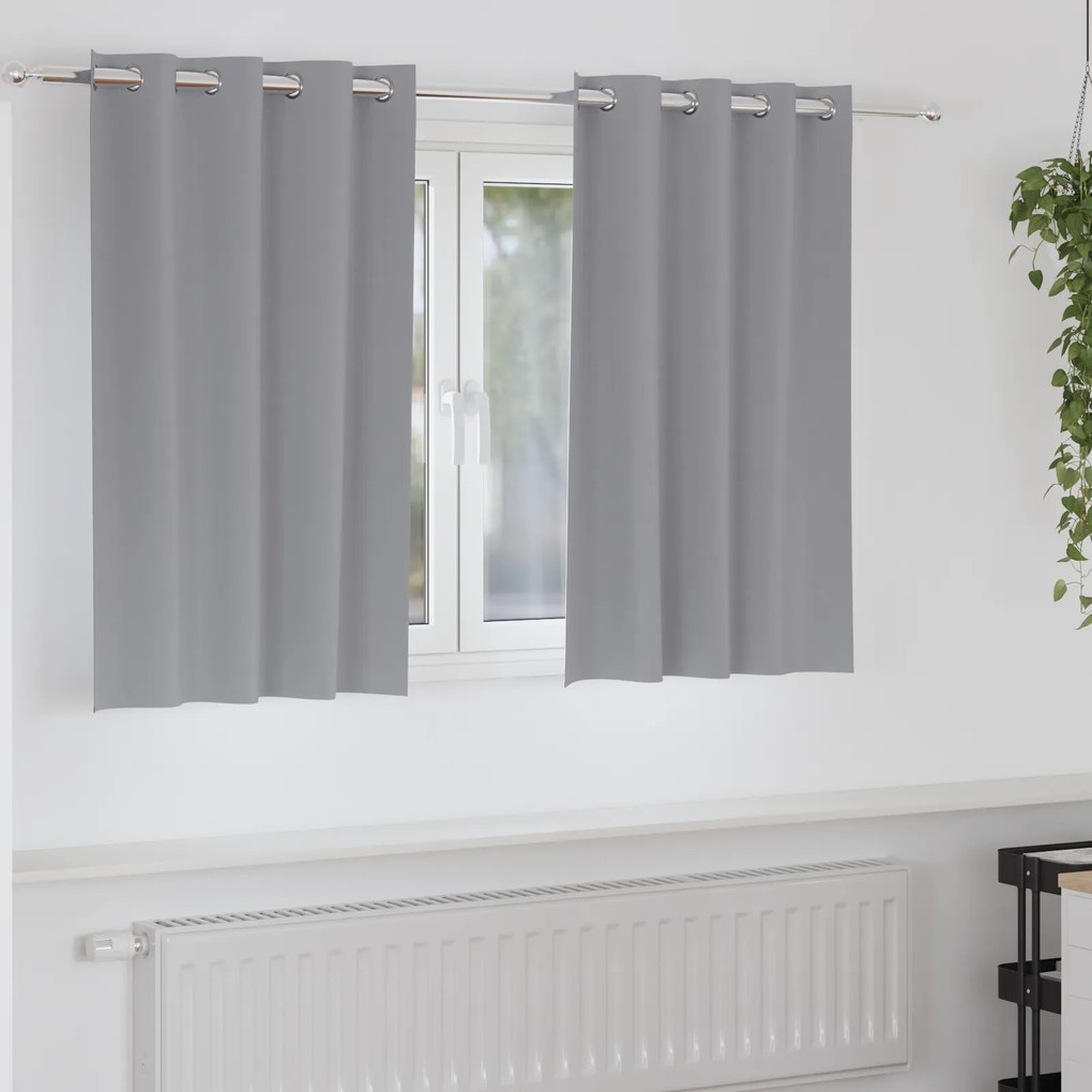 vidaXL Perdele cu perdele 2 pcs Gri deschis 140 x 140 cm Poliester
