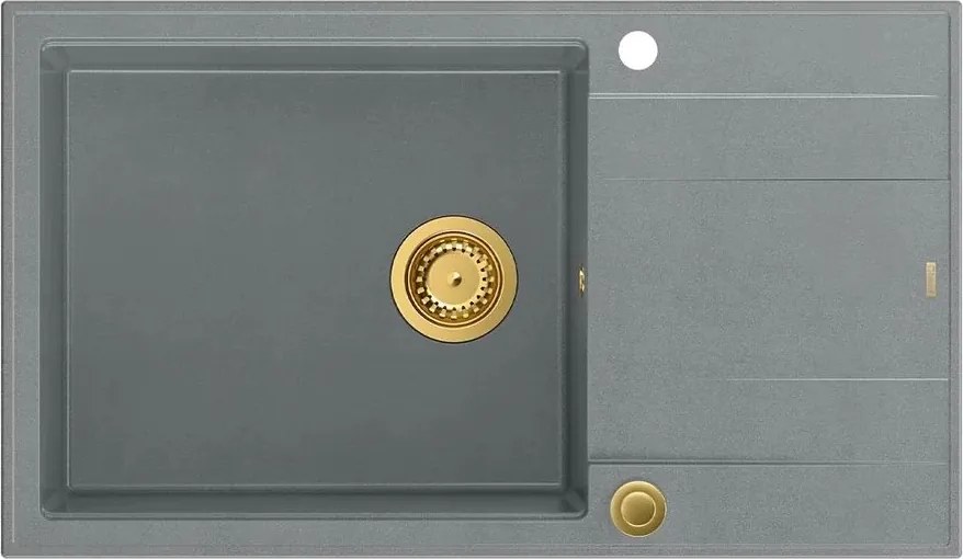 Chiuveta compozit incastrata Quadron Unique Evan 136 XL gri - auriu 86x50 cm