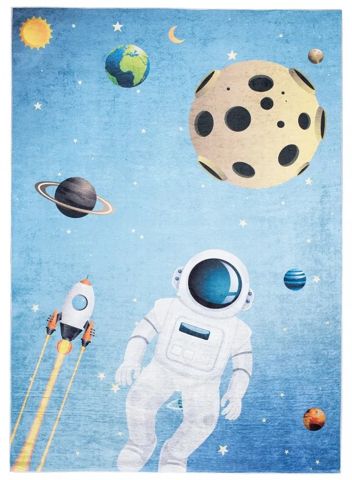 Covor pentru copii cu motiv de astronauți și planete Lăţime: 120 cm | Lungime: 170 cm