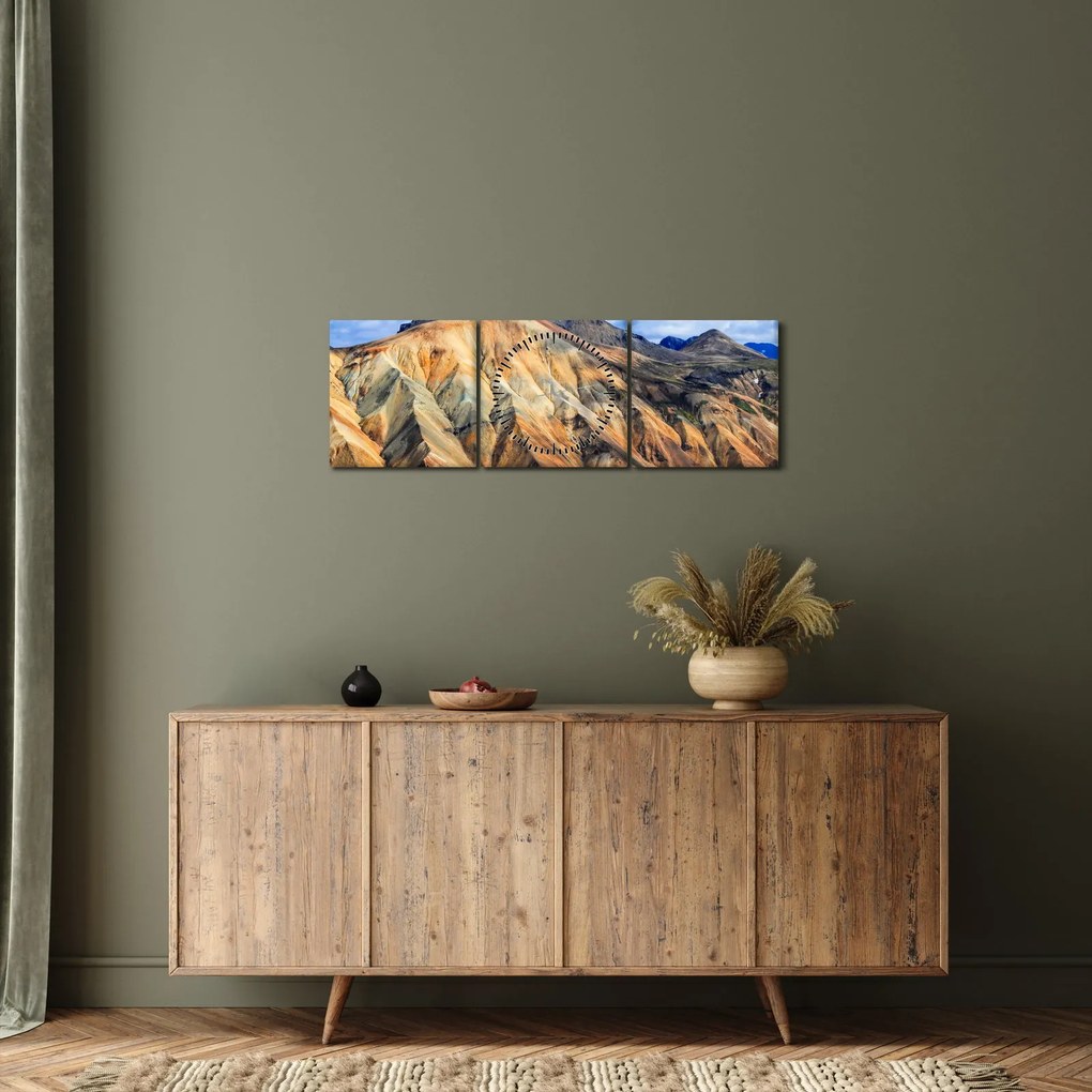 Tablou - Landmannalaugar (cu ceas) (90x30 cm)