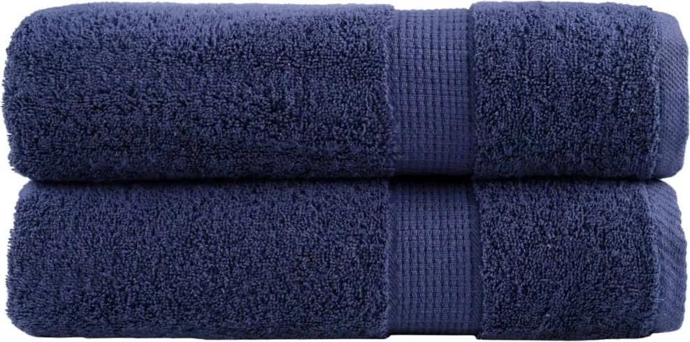 vidaXL Prosoape de duș premium, SOLUND 2 buc bleumarin 70x140cm 600 gsm