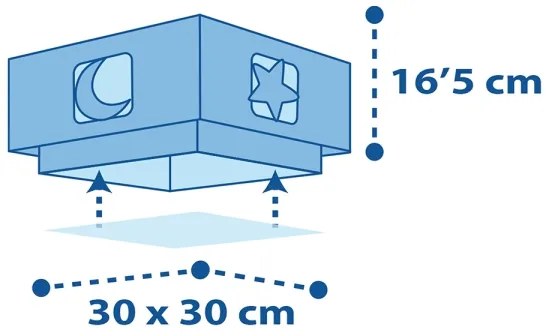 Plafonieră pentru copii MOONLIGHT 2xE27/60W/230V albastră Dalber 63236T
