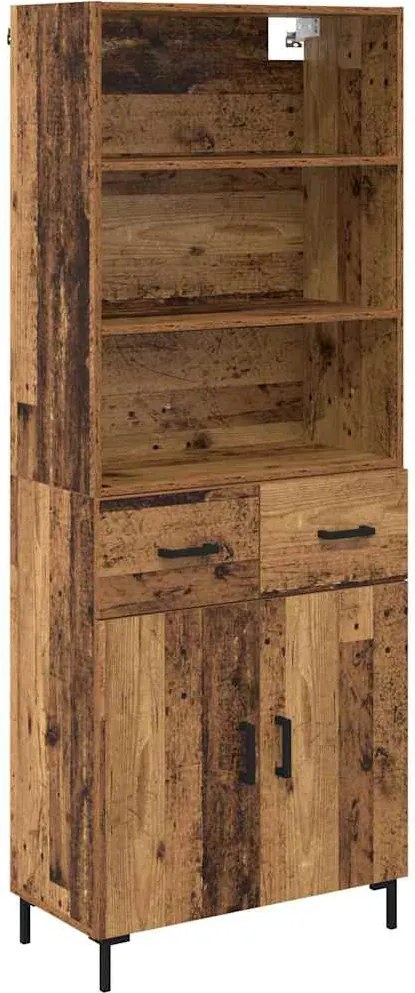 vidaXL Bufet cu sertar Lemn vechi 69,5 x 34 x 180 cm Lemn compozit