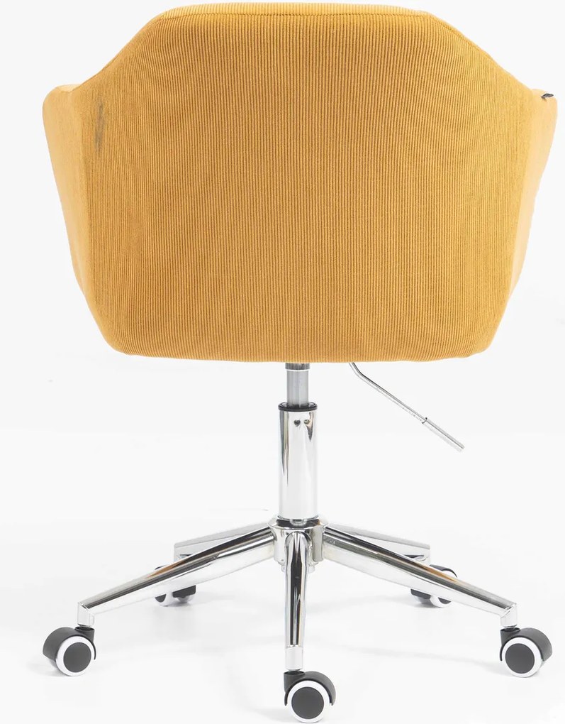 HR832K Scaun Catifea Reiată Premium culoare Curry Galben cu Bază Cromata