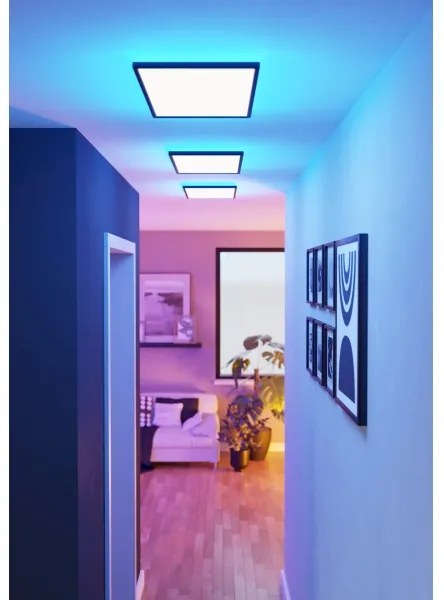Plafonieră LED RGBW dimabilă de exterior Eglo 901469 ROVITO-Z 17,2W/230V 30x57 cm IP44 negru