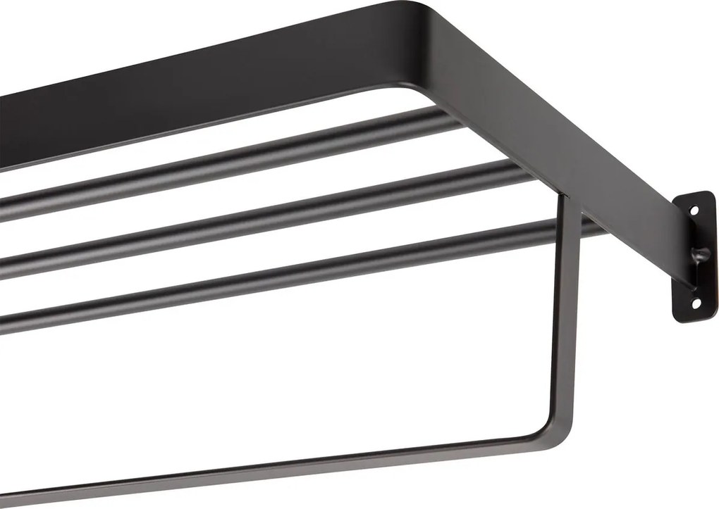 Cuier de perete pentru prosoape HANDY 60x22 cm, negru