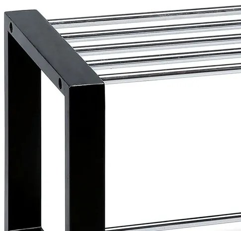 Raft pentru pantofi 2 niveluri, negru, 2 etaje