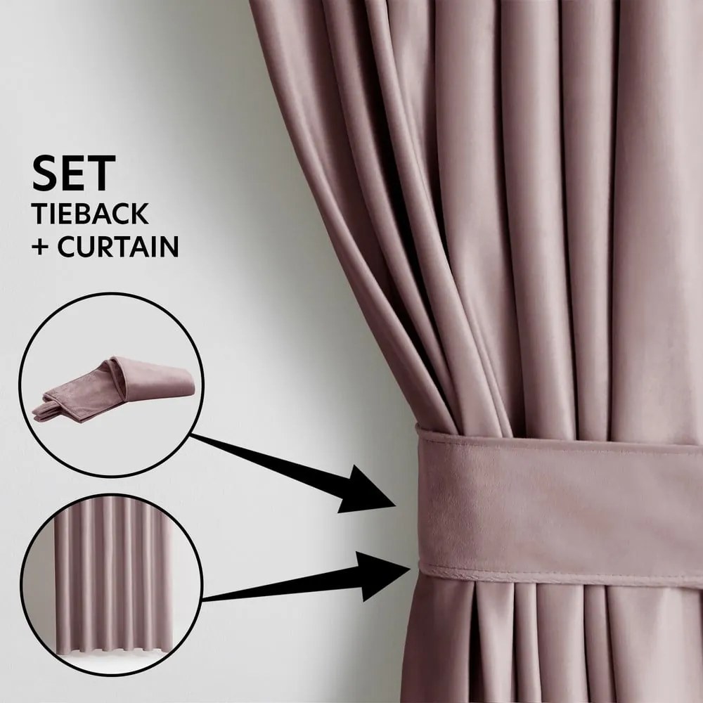 Draperie maro deschis dimout (semi-opacă) din catifea 140x245 cm Eyelets – Restilo