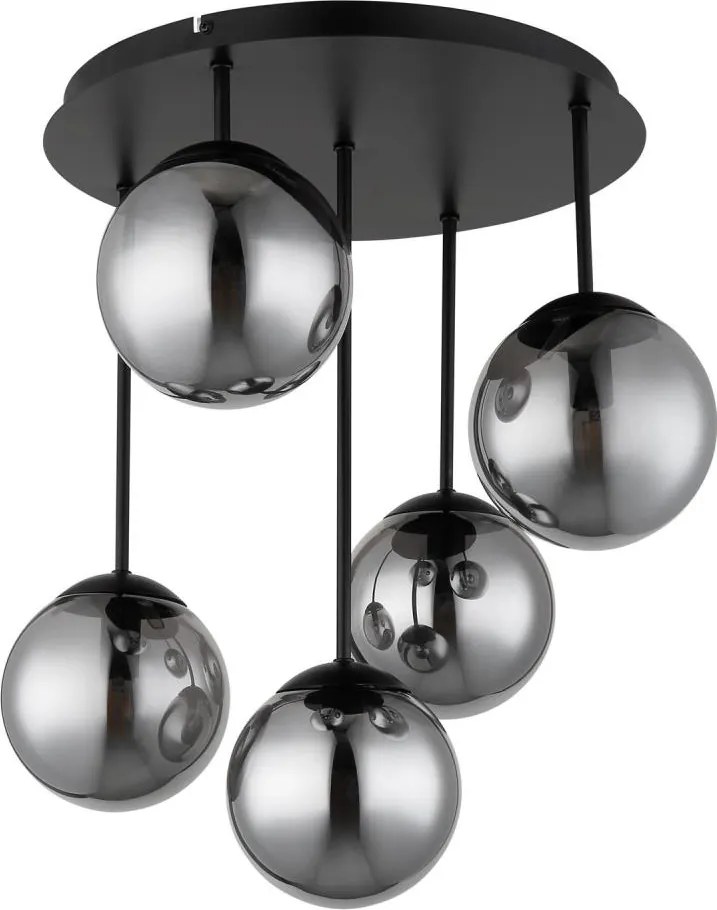 Globo 47441-5S - Lustru aplicat HARMON 5xE14/25W/230V negru