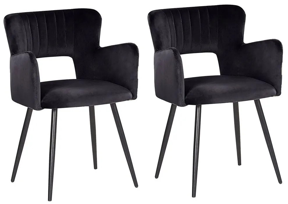 Set 2 buc scaune de sufragerie Shelba (negru) . 1075767