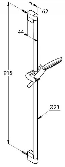 Set dus Kludi, Freshline, 1S, cu bara de 90 cm, crom