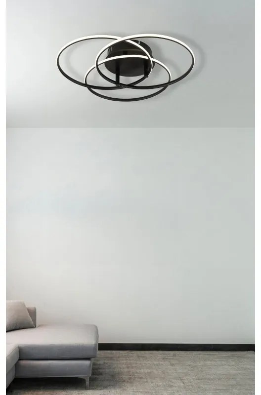 Plafoniera LED rotativa orientabila metal negru KOMBOS