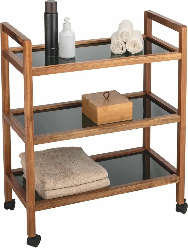 Wenko Raftă mobilă lată FONDI – 3 rafturi