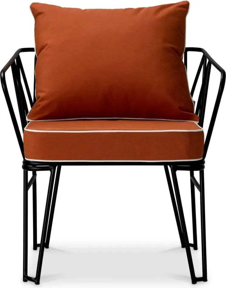 Scaun design LUX pentru exterior, Tesatura, Metal, Clifton blaise orange