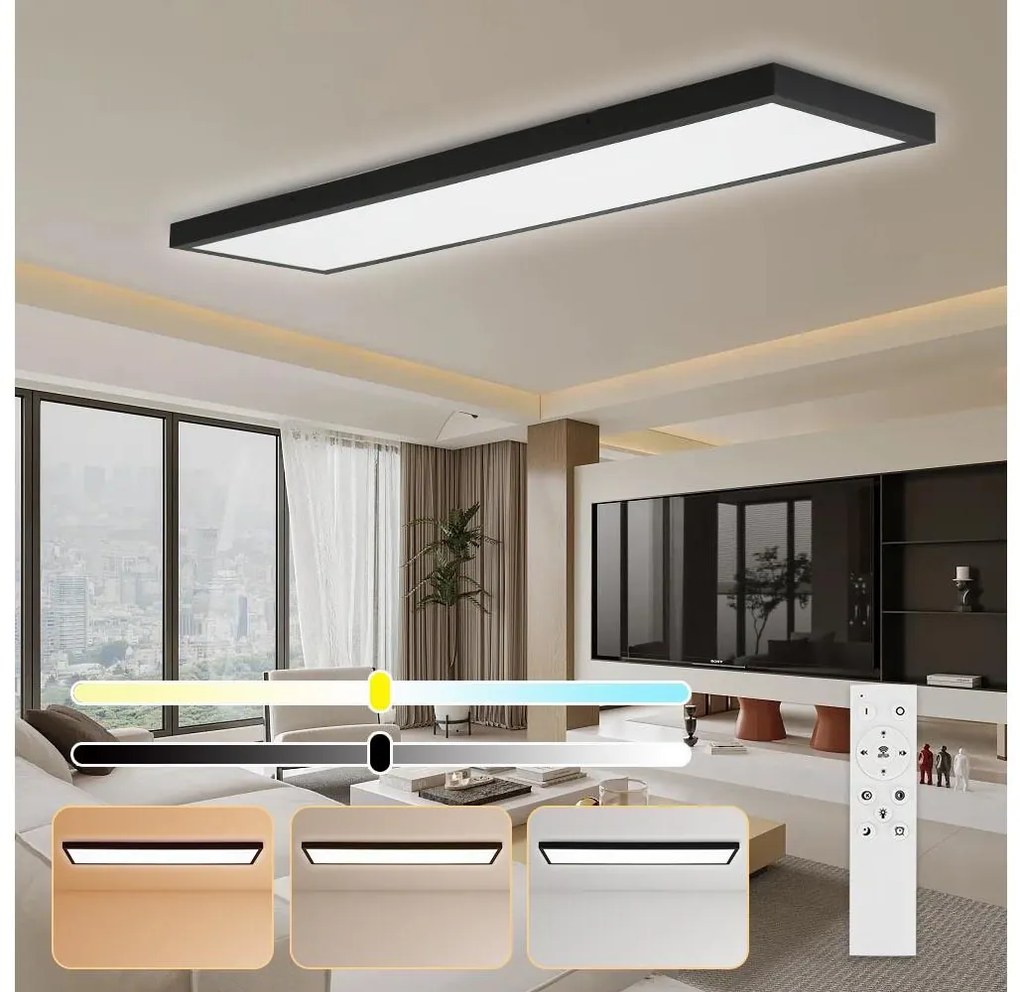 Plafonieră LED dimabilă pentru baie Brilagi FRAME SMART LED/50W/230V IP44 negru + telecomandă