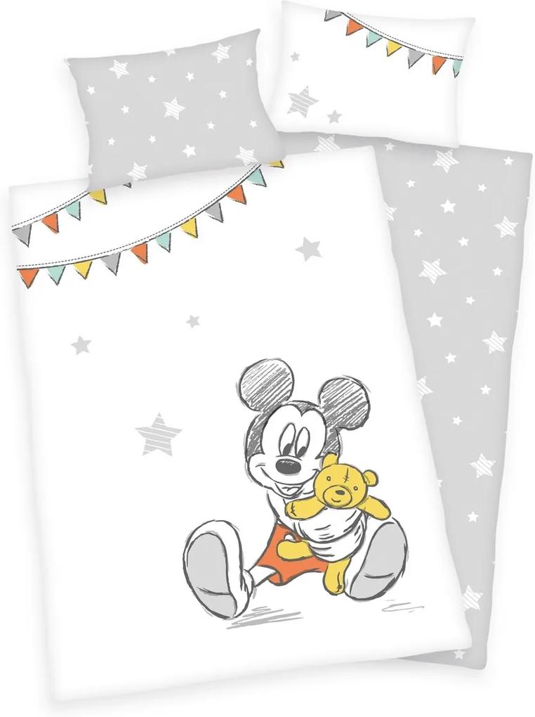 Lenjerie de pat Herding Mickey Mouse, din bumbac, pentru copii, 100 x 135 cm, 40 x 60 cm