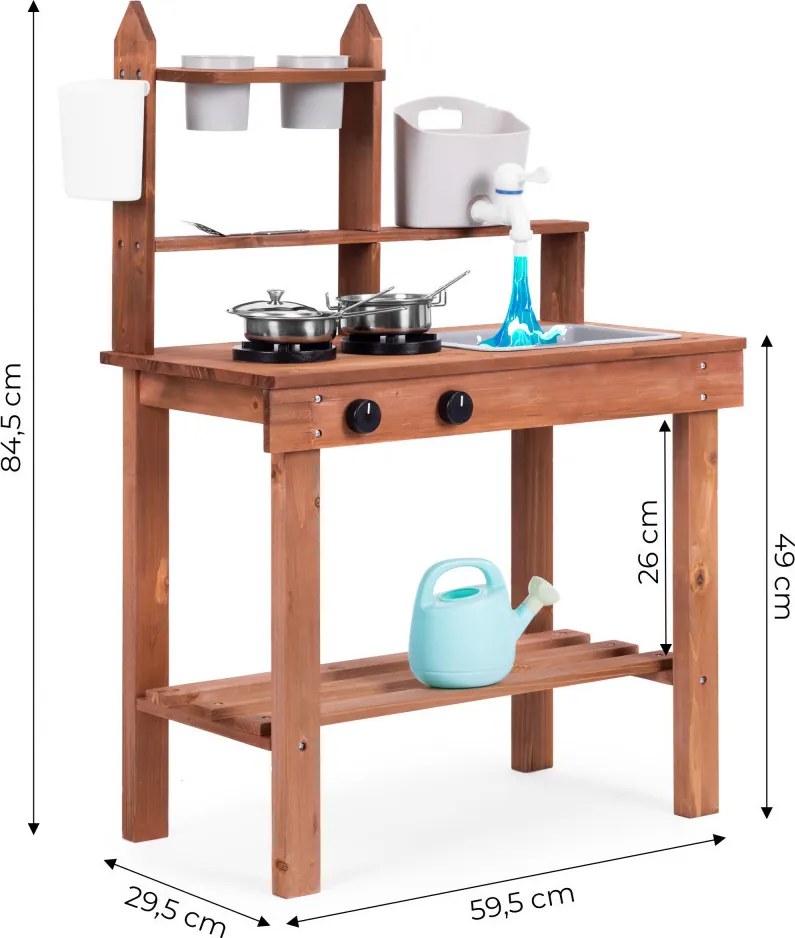 Bucătărie pentru copii în aer liber din lemn