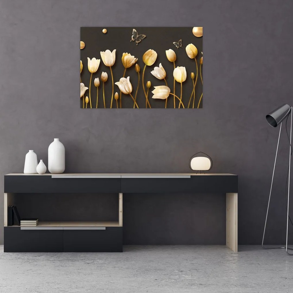 Tablou - Lalele - abstract (90x60 cm)