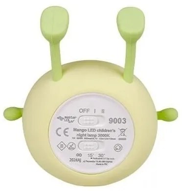 Lumină de veghe LED reîncărcabilă pentru copii, cu reglare a luminozității — 1 W / 5 V, 3000 K, 800 mAh, culoare mango