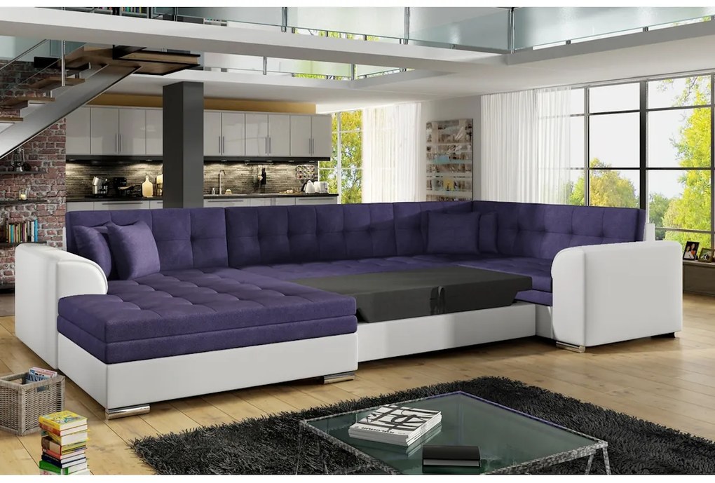 Supermobel Canapea extensibilă în formă de U DAMARIO, 340x73x190, berlin 03/soft 66, colţ stânga