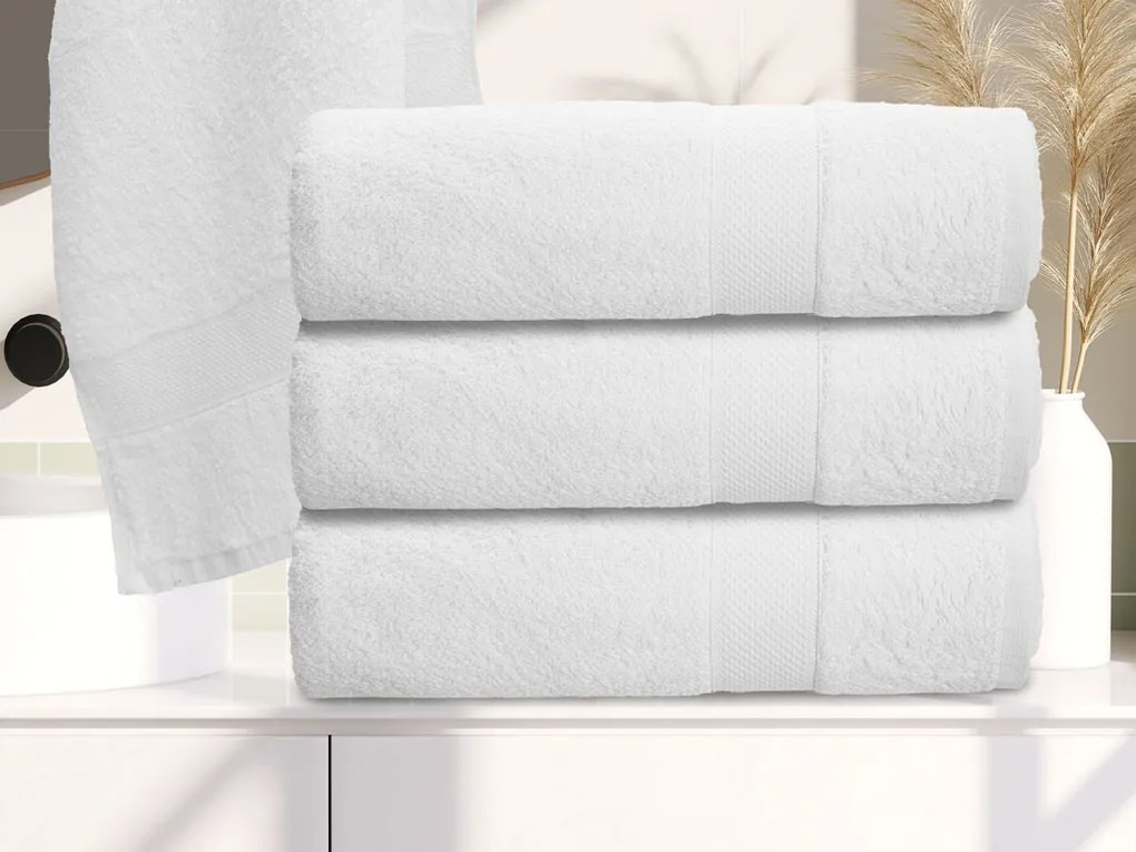 Prosop de baie hotel Culoare alb, POPCORN 68x135 cm